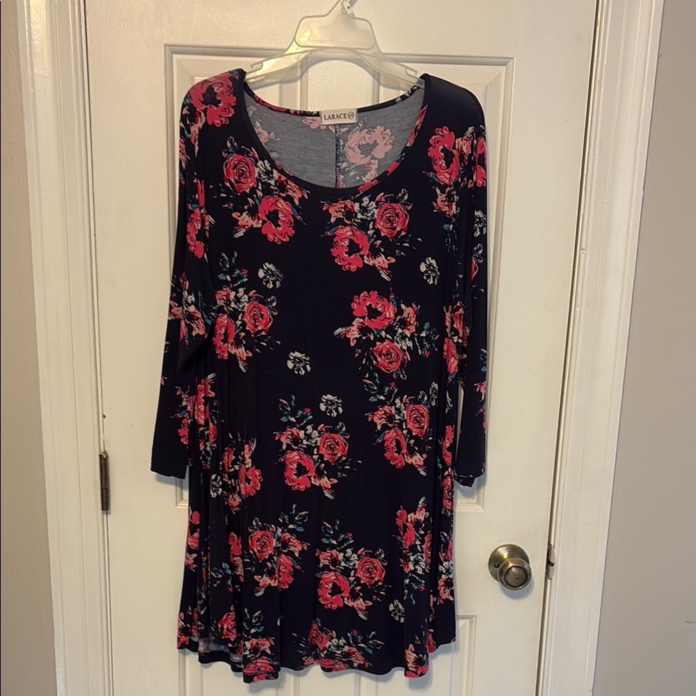 Floral Black and Pink Top
